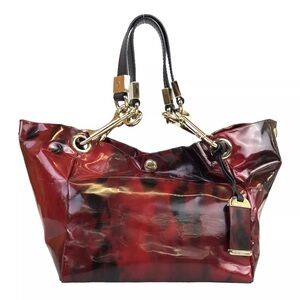 JIMMY CHOO Bag Shoulder Bag Handbag Leather Red Authentic